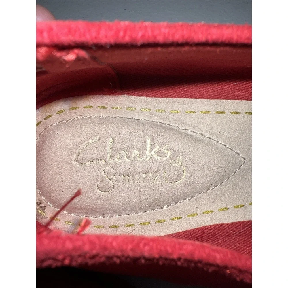 Clarks Collection Slip On Sumerset Women's Espadrilles Red Suede Size 8